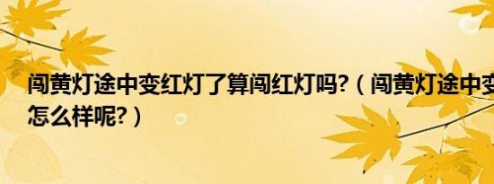 闯黄灯途中变红灯了算闯红灯吗?（闯黄灯途中变红灯了会怎么样呢?）