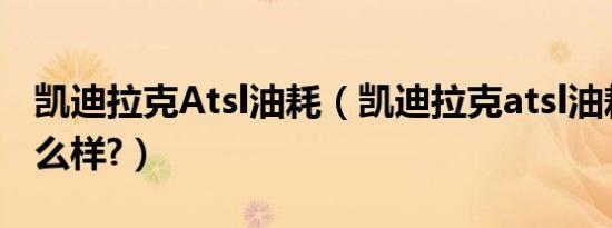 凯迪拉克Atsl油耗（凯迪拉克atsl油耗评测怎么样?）