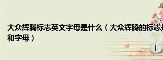 大众辉腾标志英文字母是什么（大众辉腾的标志是什么标志和字母）
