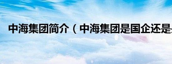 中海集团简介（中海集团是国企还是央企）