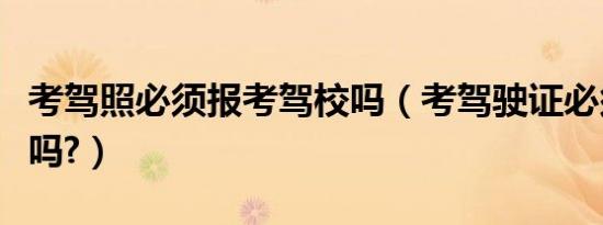 考驾照必须报考驾校吗（考驾驶证必须报驾校吗?）