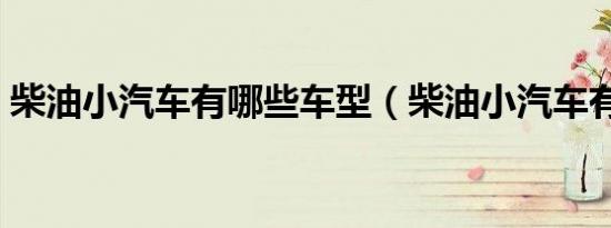 柴油小汽车有哪些车型（柴油小汽车有哪些）
