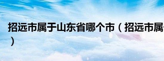 招远市属于山东省哪个市（招远市属于哪个市）