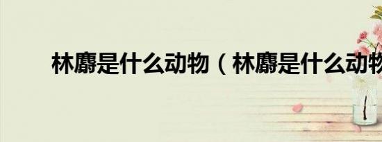 林麝是什么动物（林麝是什么动物）