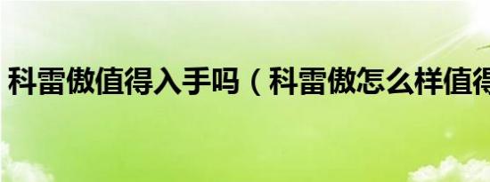 科雷傲值得入手吗（科雷傲怎么样值得买吗）