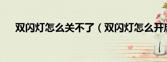双闪灯怎么关不了（双闪灯怎么开启?）