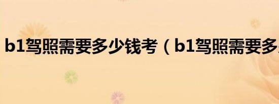 b1驾照需要多少钱考（b1驾照需要多少钱?）