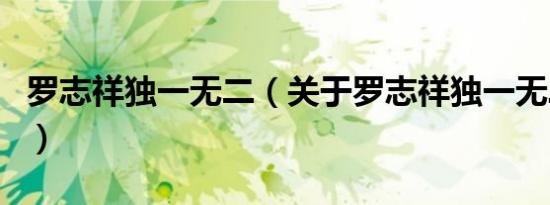 罗志祥独一无二（关于罗志祥独一无二的介绍）