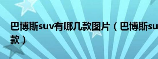 巴博斯suv有哪几款图片（巴博斯suv有哪几款）