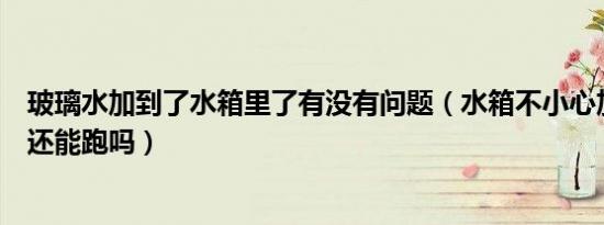 玻璃水加到了水箱里了有没有问题（水箱不小心加了玻璃水还能跑吗）