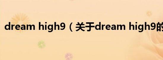 dream high9（关于dream high9的介绍）