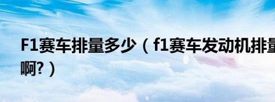 F1赛车排量多少（f1赛车发动机排量多大的啊?）