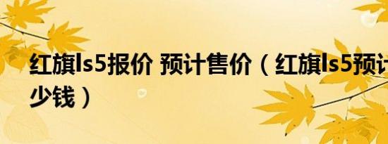 红旗ls5报价 预计售价（红旗ls5预计售价多少钱）