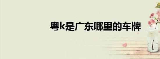 粤k是广东哪里的车牌