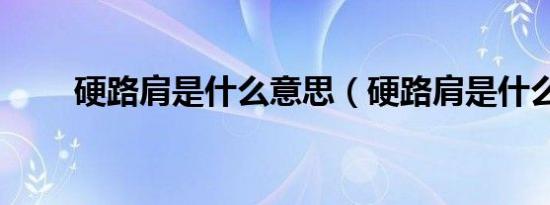 硬路肩是什么意思（硬路肩是什么）