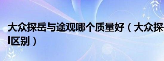 大众探岳与途观哪个质量好（大众探岳与途观l区别）