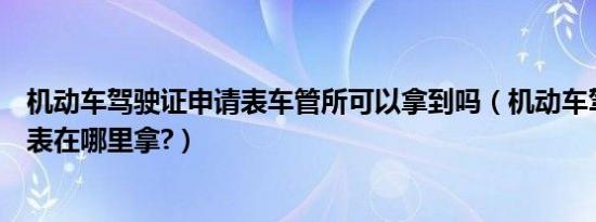 机动车驾驶证申请表车管所可以拿到吗（机动车驾驶证申请表在哪里拿?）