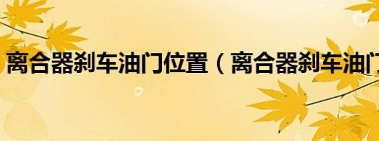 离合器刹车油门位置（离合器刹车油门位置）