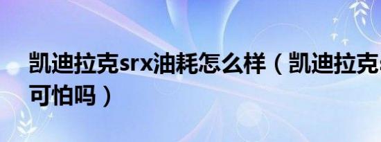 凯迪拉克srx油耗怎么样（凯迪拉克srx油耗可怕吗）