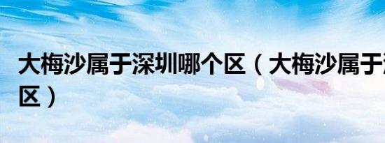 大梅沙属于深圳哪个区（大梅沙属于深圳哪个区）