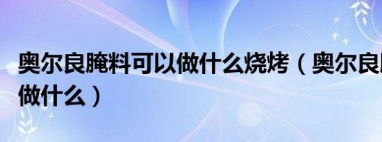 奥尔良腌料可以做什么烧烤（奥尔良腌料可以做什么）