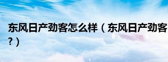 东风日产劲客怎么样（东风日产劲客口碑好吗?）