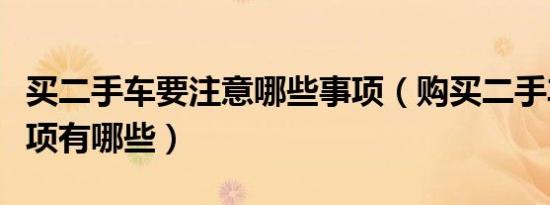 买二手车要注意哪些事项（购买二手车注意事项有哪些）