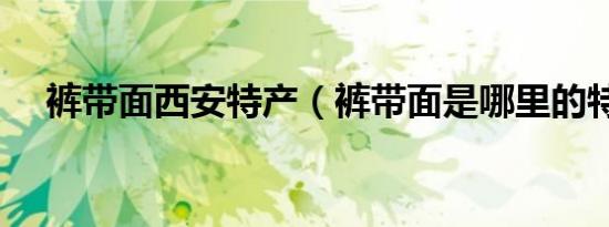 裤带面西安特产（裤带面是哪里的特产）