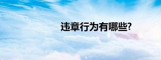 违章行为有哪些?