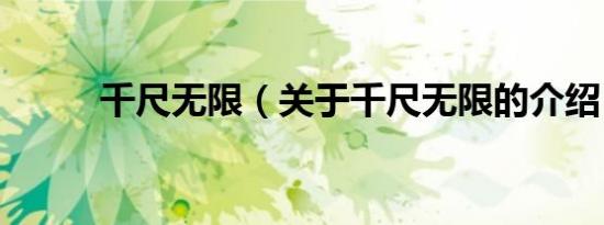 千尺无限（关于千尺无限的介绍）