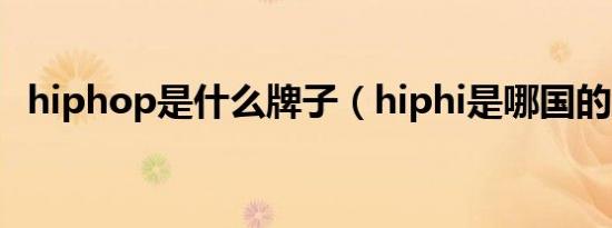 hiphop是什么牌子（hiphi是哪国的牌子）