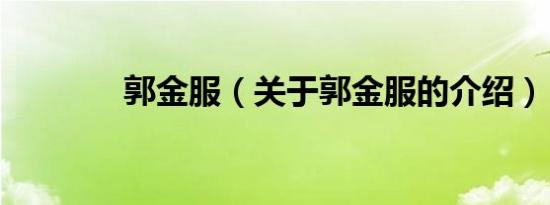 郭金服（关于郭金服的介绍）