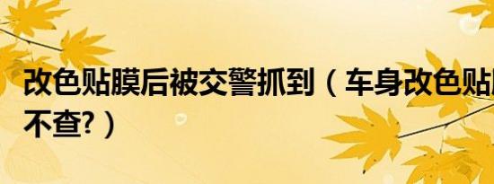改色贴膜后被交警抓到（车身改色贴膜交警查不查?）