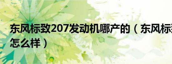 东风标致207发动机哪产的（东风标致207cc怎么样）