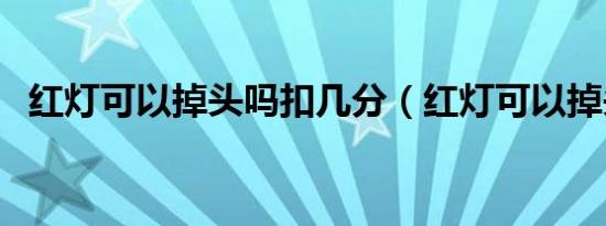 红灯可以掉头吗扣几分（红灯可以掉头吗）