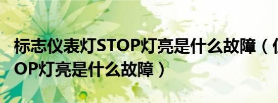 标志仪表灯STOP灯亮是什么故障（仪表灯STOP灯亮是什么故障）