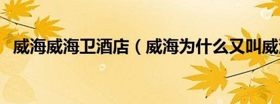 威海威海卫酒店（威海为什么又叫威海卫）