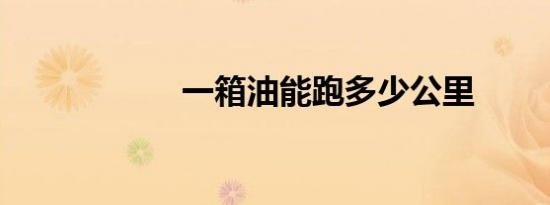 一箱油能跑多少公里