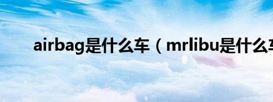 airbag是什么车（mrlibu是什么车）