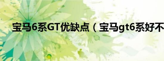 宝马6系GT优缺点（宝马gt6系好不好?）