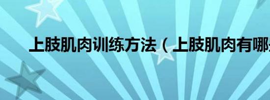 上肢肌肉训练方法（上肢肌肉有哪些）