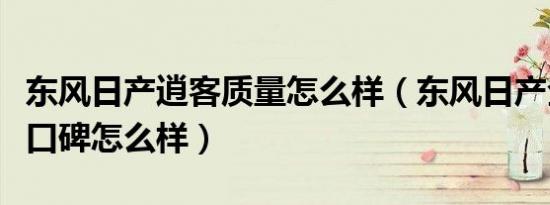 东风日产逍客质量怎么样（东风日产全新逍客口碑怎么样）