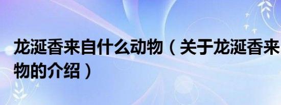 龙涎香来自什么动物（关于龙涎香来自什么动物的介绍）