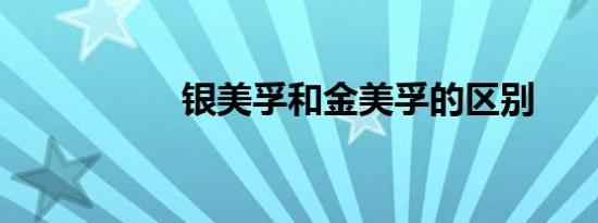 银美孚和金美孚的区别