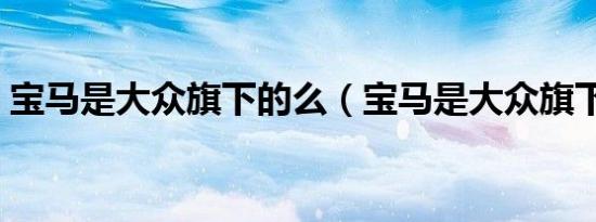 宝马是大众旗下的么（宝马是大众旗下的吗）
