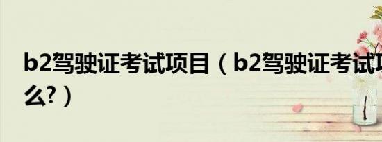 b2驾驶证考试项目（b2驾驶证考试项目是什么?）