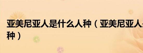 亚美尼亚人是什么人种（亚美尼亚人是什么人种）