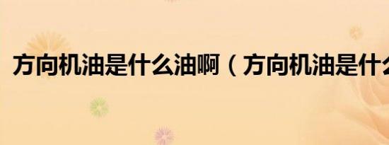 方向机油是什么油啊（方向机油是什么油?）