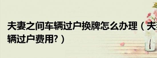 夫妻之间车辆过户换牌怎么办理（夫妻之间车辆过户费用?）