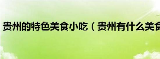 贵州的特色美食小吃（贵州有什么美食小吃）